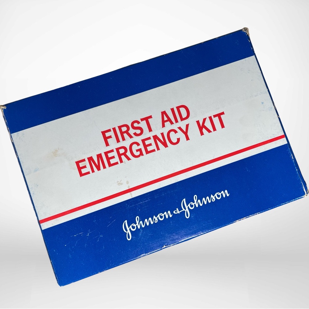 1960s Johnson & Johnson First Aid Kit complete set.